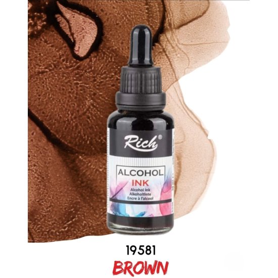 Rıch Alcohol Ink Alkol Bazlı Mürekkep 30ml Kahvereng 19581