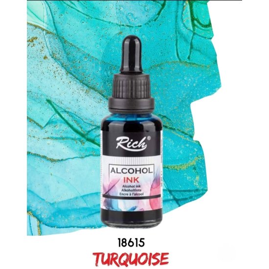 Rıch Alcohol Ink Alkol Bazlı Mürekkep 30ml Turkuaz 18615