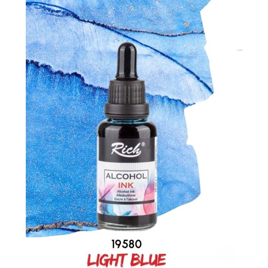 Rıch Alcohol Ink Alkol Bazlı Mürekkep 30ml Açık Mavi 19580