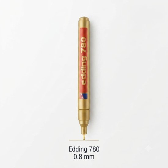 Edding 780 Paint Marker 0.8mm Altın (İğne Uçlu Dekor Markörü)