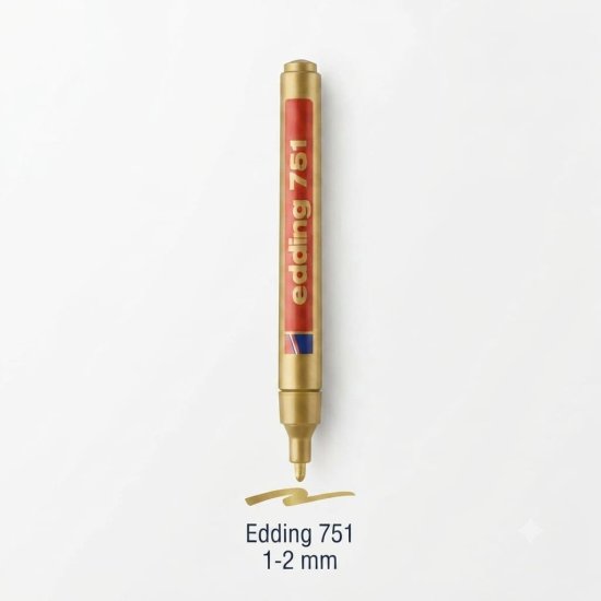 Edding 751 Markör Dekor Boya Yuvarlak Uçlu 1-2 MM Altın