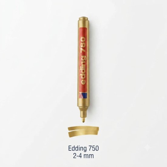 Edding 750 Markör Dekor Boya Yuvarlak Uçlu 2-4 MM Altın