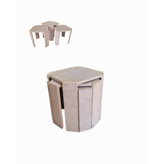 Köşeli 3lü Sehpa Takım 38.5x36x38.5x41 cm