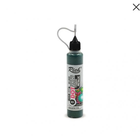 Rich Dot Paint 3d Likit Boncuk Boya Metalik Antik Yeşil 40 cc 12084