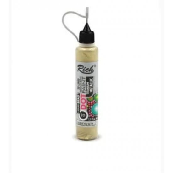 Rich Dot Paint 3d Likit Boncuk Boya Metalik Beyaz Altın 40 cc 12079