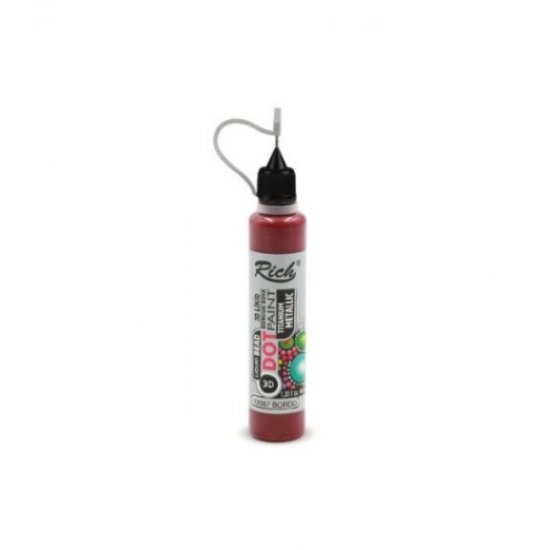 Rich Dot Paint 3d Likit Boncuk Boya Metalik Bordo 40 cc 12087