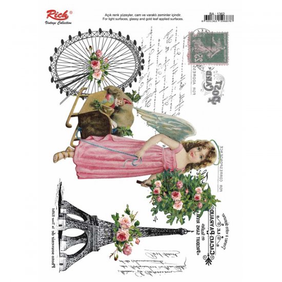 1362 Vintage Kolay Transfer 33x23cm