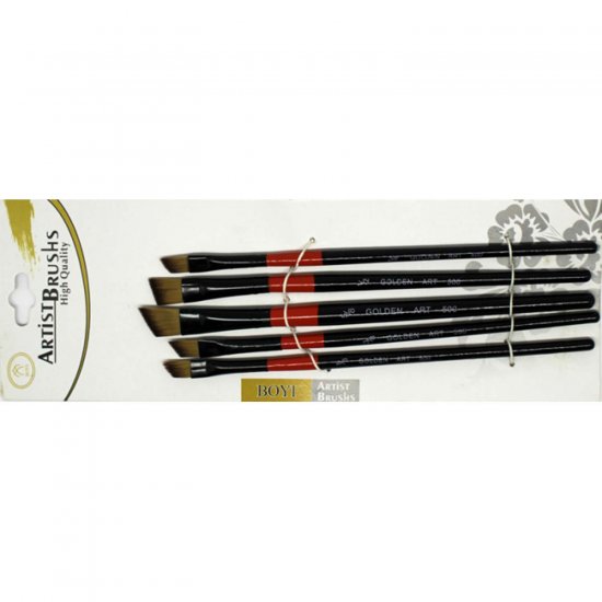 Rich Golden Art 500 Seri 5li Set Yan Kesik Fırça Seti
