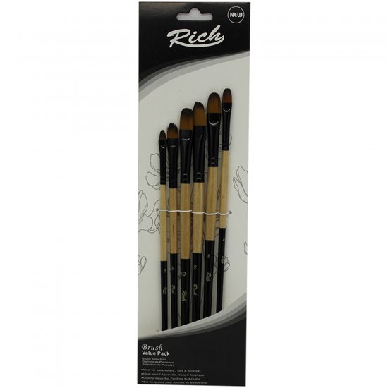 Rich Yeni Seri 6lı Kedi Dili Fırça Seti