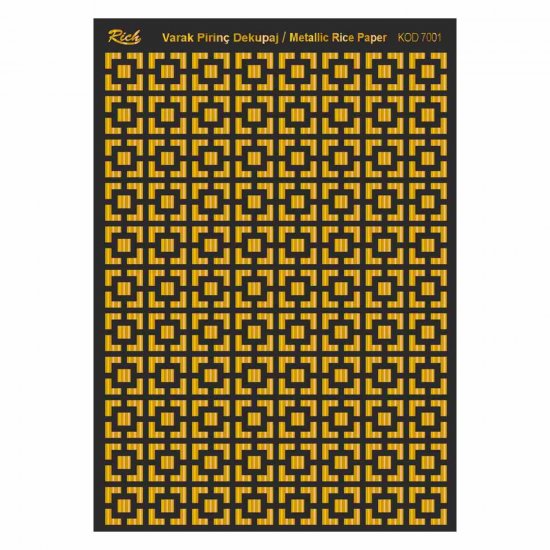 Rich 7001 Altın Soft Varak Dekopaj Kağıdı Siyah Zemin