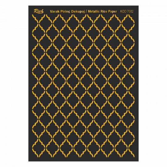 Rich 7002 Altın Soft Varak Dekopaj Kağıdı Siyah Zemin