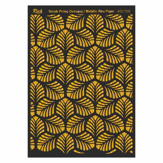 Rich 7003 Altın Soft Varak Dekopaj Kağıdı Siyah Zemin