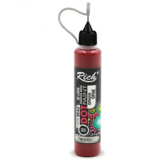 Rich Dot Paint 3d Likit Boncuk Boya Opak Bordo 40 cc 11998