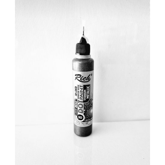 Rich Dot Paint 3d Likit Boncuk Boya Metalik Taş Gri 40 cc 15132