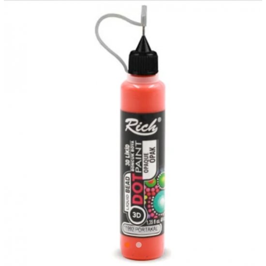 Rich Dot Paint 3d Likit Boncuk Boya Opak Portakal 40 cc 11992