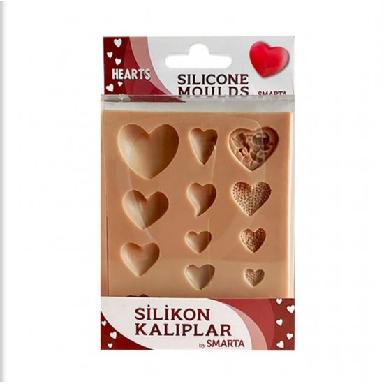 SMARTA Silikon Kalıplar - Kalpler 10X13 cm SK1013003