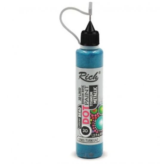 Rich Dot Paint 3d Likit Boncuk Boya Opak Turkuaz 40 cc 1209