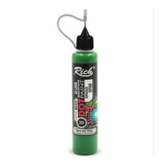 Rich Dot Paint 3d Likit Boncuk Boya Opak Yaz Yeşili 40 cc 12014